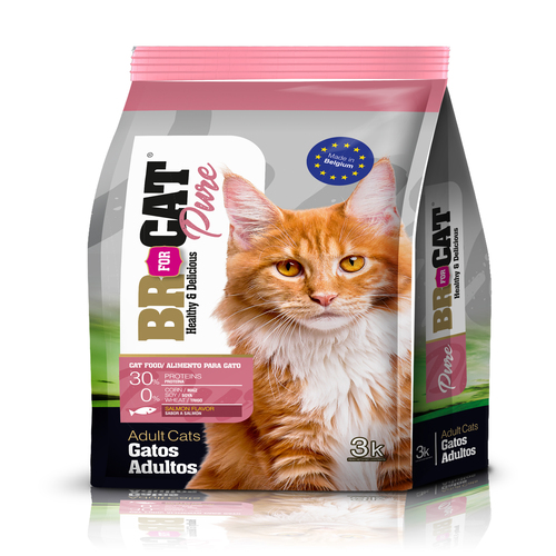 BR For Cat Adulto Salmón - Alimento Premium Especializado para Gatos (3 kg)
