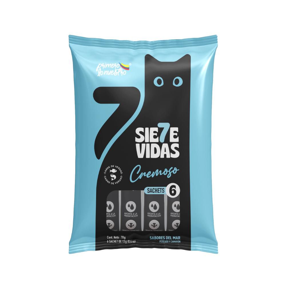 Snack Cremoso 7 Vidas Sabor a Delicias del Mar (4 sobres x 15g)